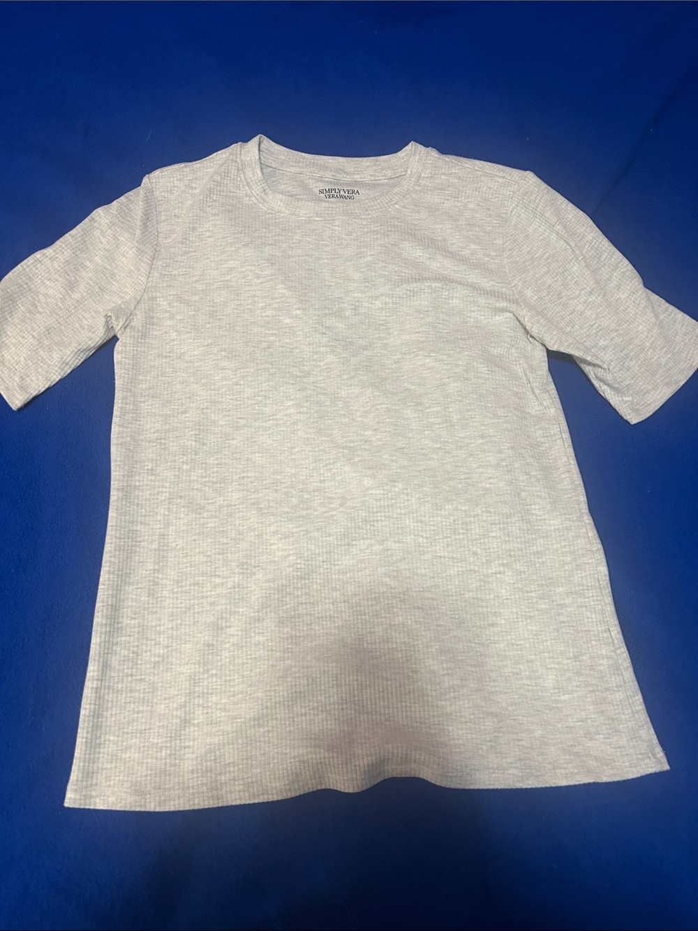 White Ribbed Short Sleeve Tee